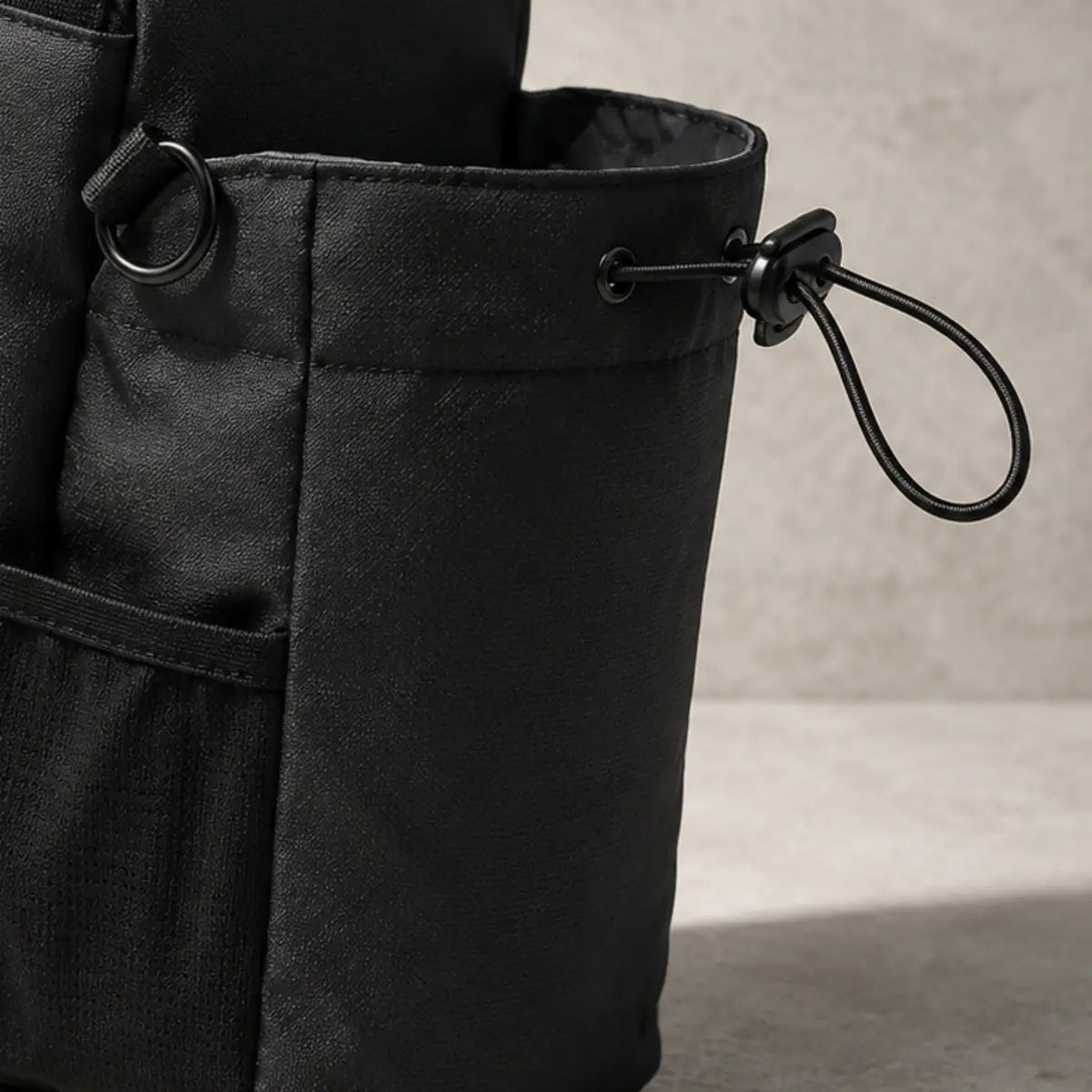 AI-assisted close-up of the bottle sleeve drawstring